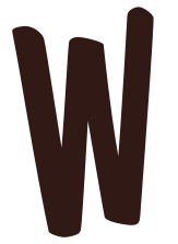 Black letter 'W' on a white background